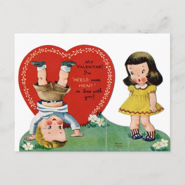 vintage kids valentine postcards (Front)