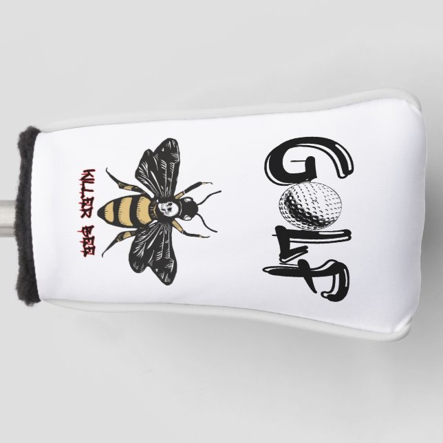 Vintage killer bee drawing golf head cover (Front)