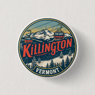Vintage KILLINGTON Vermont Ski resort mountains 3 Cm Round Badge