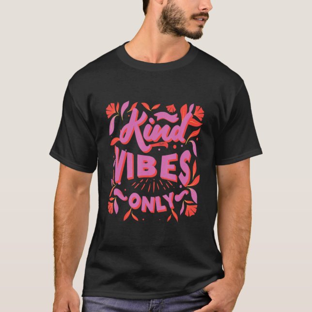 Vintage Kind Vibes Only Retro Kindness T-Shirt (Front)