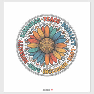 Vintage Kindness Peace Equality Flower Shirt_1