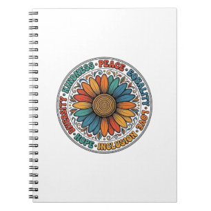 Vintage Kindness Peace Equality Flower Shirt_1 Notebook
