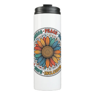Vintage Kindness Peace Equality Flower Shirt_1 Thermal Tumbler