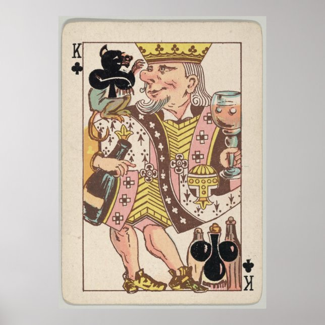 Vintage King of Clubs Playing Card (1889) Poster (Front)