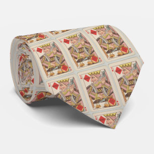Vintage King of Diamonds Playing Card Illustration Tie