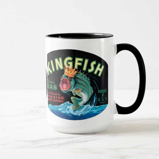 Vintage Kingfish Peas Label - Mug (Right)