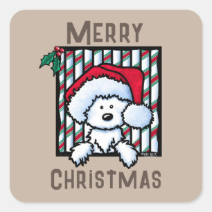 Vintage-KiniArt Westie Dog Christmas Sticker