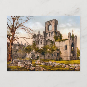 Vintage Kirkstall Abbey Yorkshire England Postcard