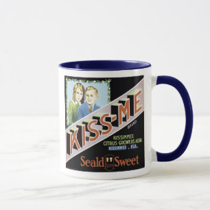 Vintage Kiss-me Seald Sweet Fruit Crate Label Mug