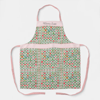 Vintage Kitchen Apron - Quilt Style  - Medium