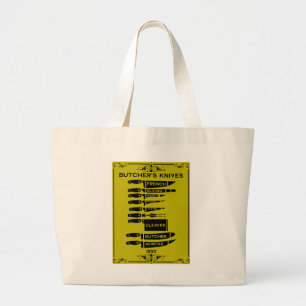 Vintage Kitchen Butchers Knives Large Tote Bag