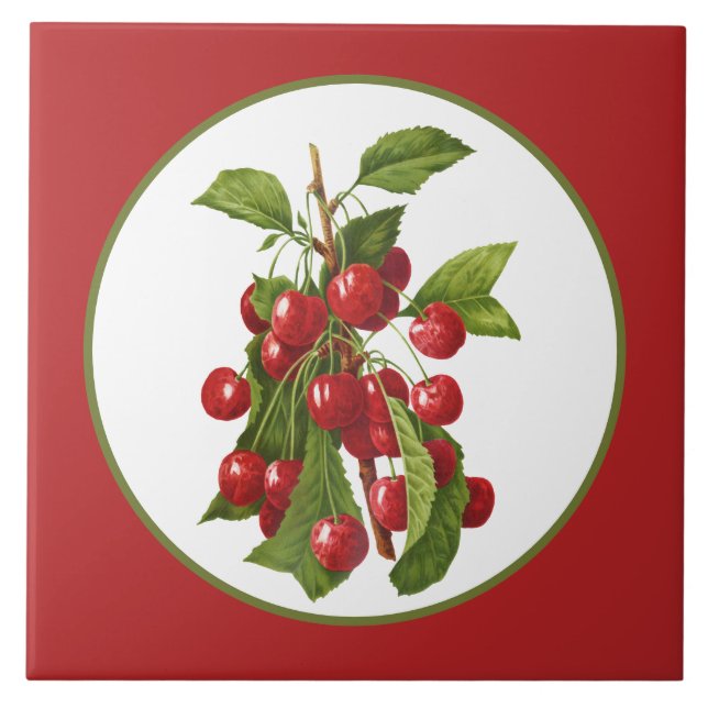 Vintage kitchen cherry fruit tile (Front)