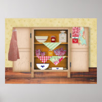 Vintage Kitchen Cupboard Poster