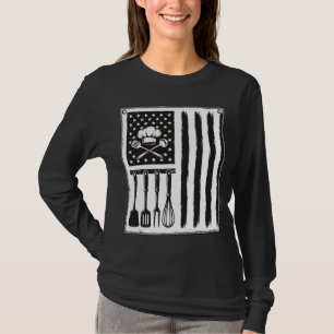 Vintage Kitchen Flag Cooking Utensils Shirt Design