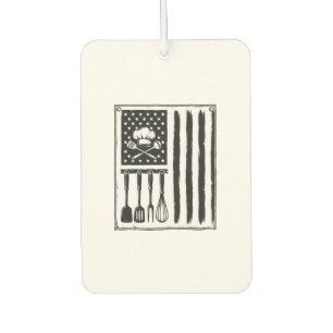 Vintage Kitchen Flag Cooking Utensils Shirt Design Car Air Freshener