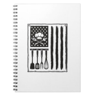 Vintage Kitchen Flag Cooking Utensils Shirt Design Notebook