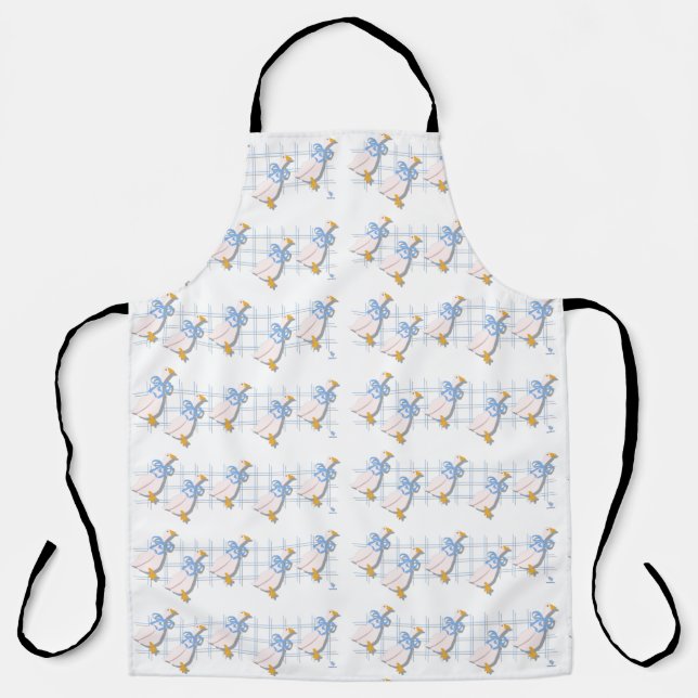 Vintage Kitchen Goose Nostalgia Pattern Style Apron (Front)