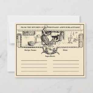 Vintage Kitchen Hearth Recipe Card Template