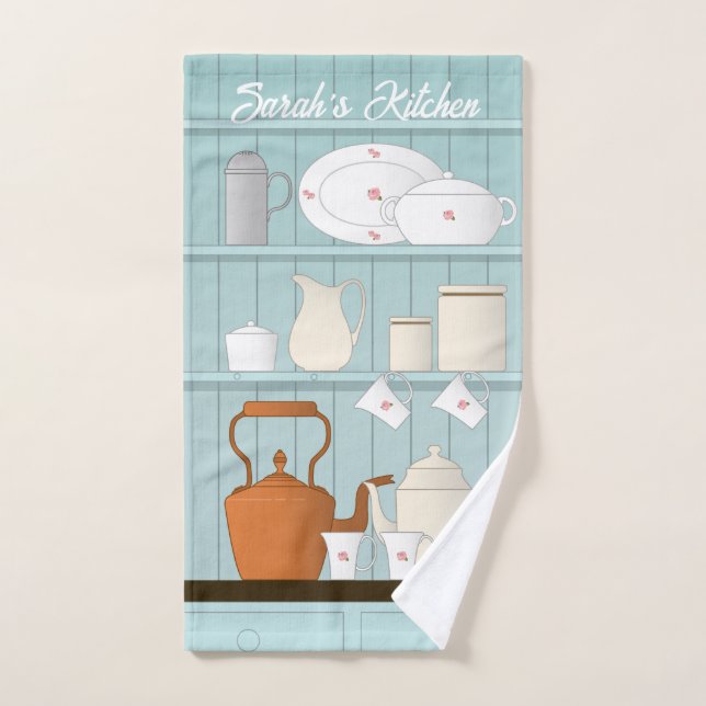 Vintage Kitchen Illustration (Personalised) Hand Towel (Hand Towel)