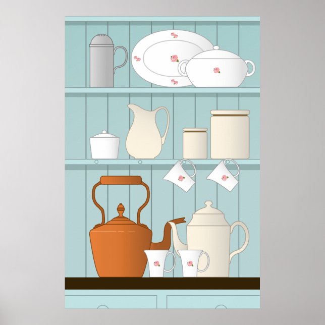Vintage Kitchen Illustration Poster (Front)