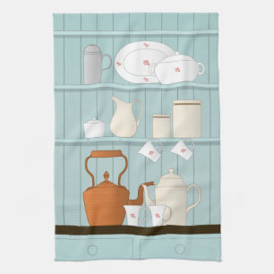 Vintage Kitchen Illustration Tea Towel