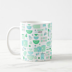 Vintage Kitchen Mint and Teal Coffee Mug