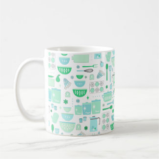 Vintage Kitchen Mint and Teal Coffee Mug