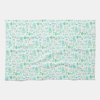 Vintage Kitchen Mint and Teal Tea Towel
