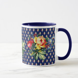 Vintage Kitchen - Quilt - Floral Textile Mug