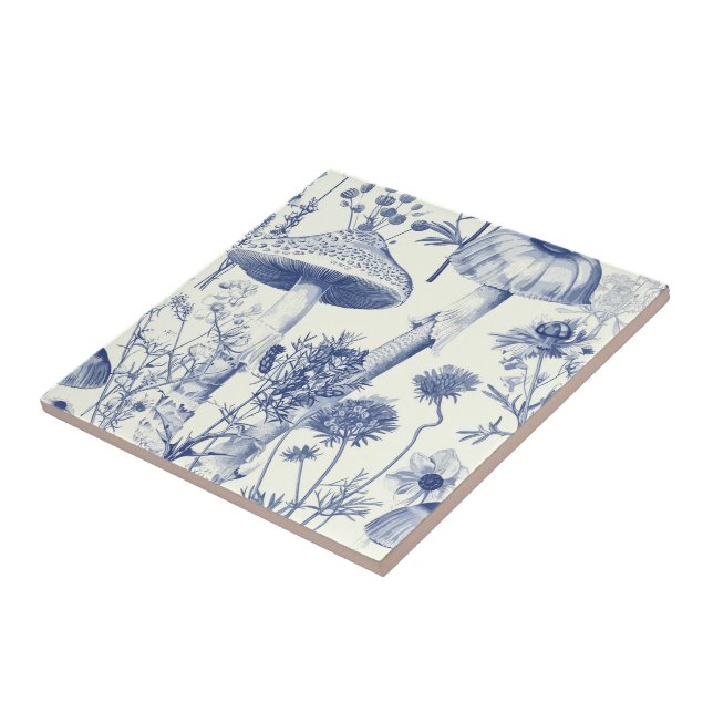 Vintage Kitchen Toile De Jouy Mashroom Pattern  Tile (Side)