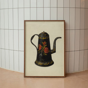 Vintage Kitchen Wall Art Antique Coffee Pot Poster