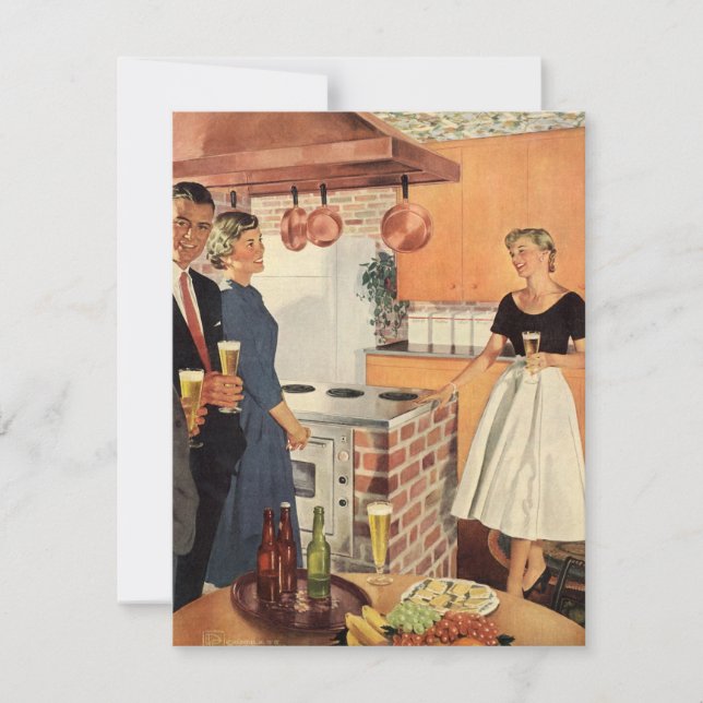 Vintage Kitchen with Friends Housewarming Party Invitation (Front)
