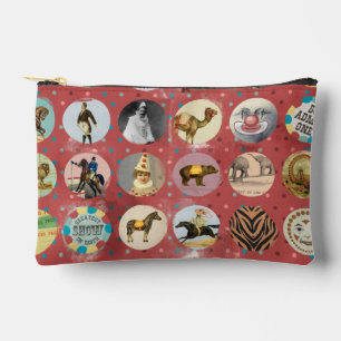 Vintage kitsch circus carnival animals performers accessory pouch