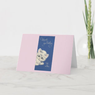 Vintage Kitten Belated Birthday Card