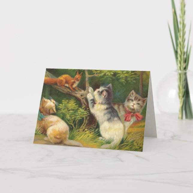 Vintage Kitten Birthday Card (Front)