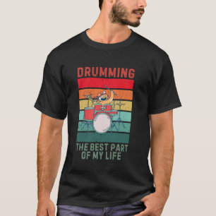 Vintage Kitten Cat Drumming The Best Part Of My Li T-Shirt