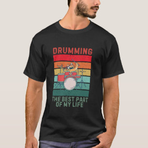 Vintage Kitten Cat Drumming The Best Part Of My Li T-Shirt
