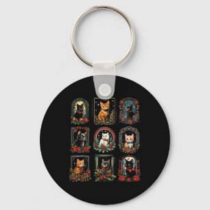 Vintage Kitten Christmas Cats For Women And Men Key Ring