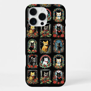 Vintage Kitten Christmas Cats iPhone 16 Pro Max Case