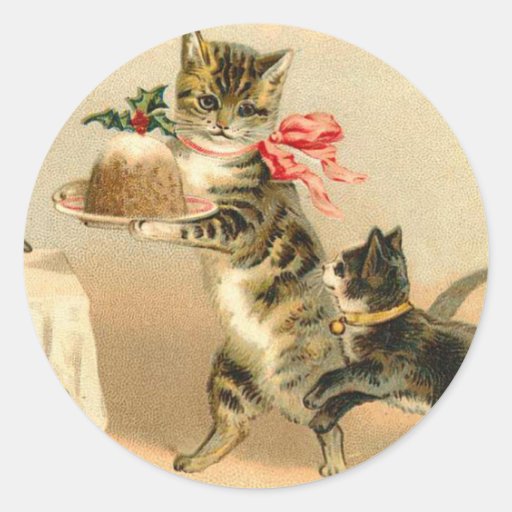 Image of Vintage Kitten Christmas sticker