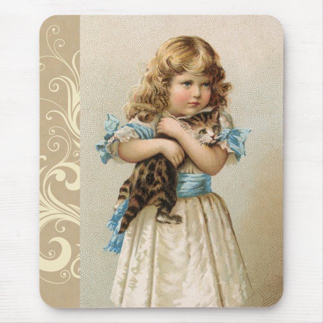 Vintage Kitten Mouse Mat (Front)