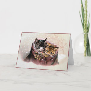 Vintage Kittens Christmas Card-Helena Maguire Card