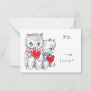 Vintage Kittens Classroom Valentine's Card