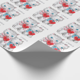 Vintage Kittens custom name wrapping paper