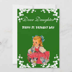 Vintage Kittens Happy St. Patricks Day Daughter  Holiday Card