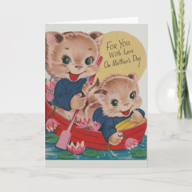 Vintage Kittens Mother's Day Greeting Card (Front)