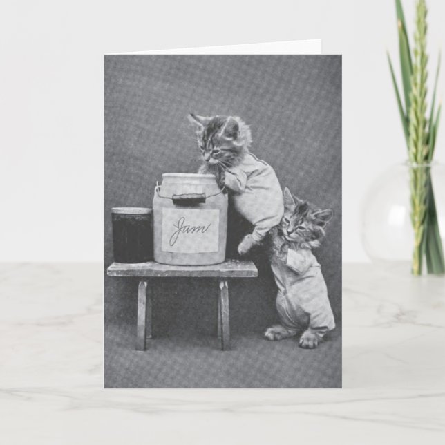 Vintage Kittens Note Card (Front)