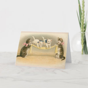 Vintage - Kittens Playing Jump Rope, Card