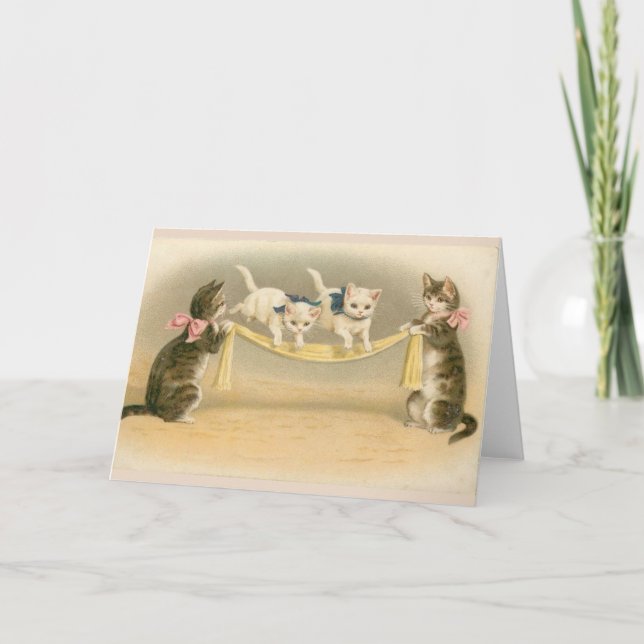 Vintage - Kittens Playing Jump Rope, Card (Front)