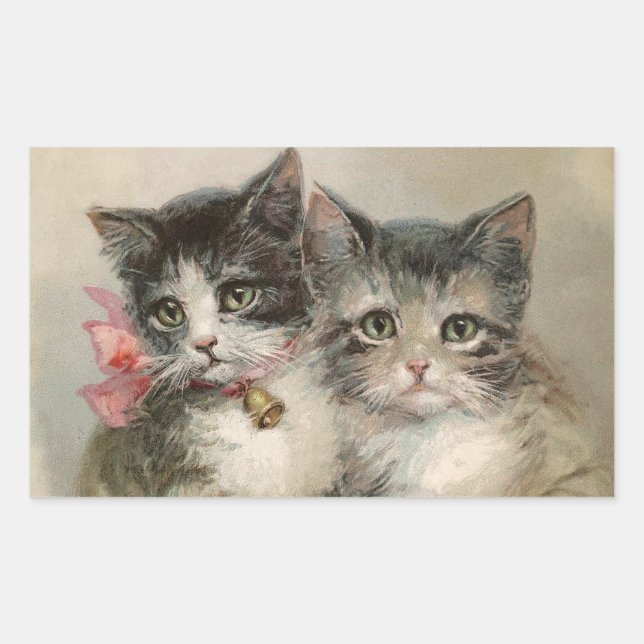 Vintage Kittens Sticker (Front)